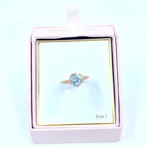 NWT Rose Gold Diamond Style Rhinestone Fashion Engagement Ring Gift 7